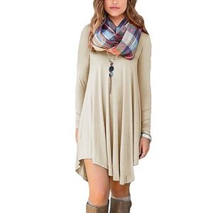 Cream long sleeve dress